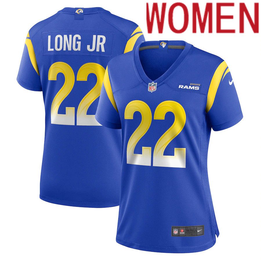 Women Los Angeles Rams #22 David Long Jr Nike Royal Game Player NFL Jersey->women nfl jersey->Women Jersey